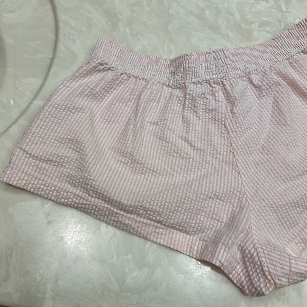 Boxercraft Pink Striped Cotton Seersucker Shorts Elastic Waist, Women’s Sz Med - Picture 7 of 12